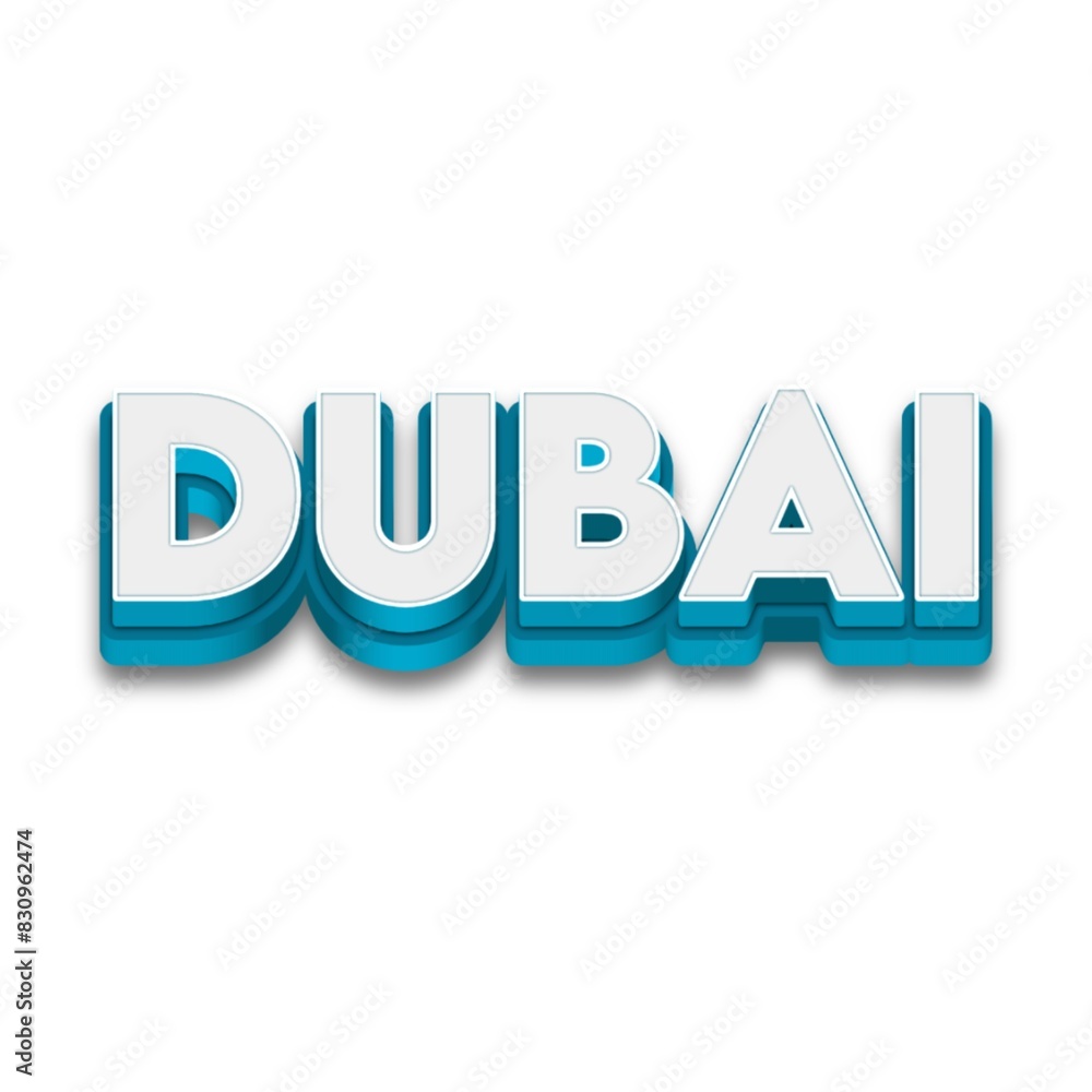 Wall mural 3d dubai text poster art