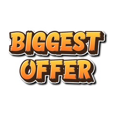 3D Biggest offer text poster