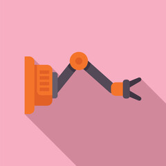 Modern flat design concept with a minimalist wall lamp on a pink background