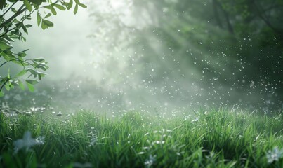 Foggy mornings with dew on the grass and fresh air are reminiscent of tranquility.