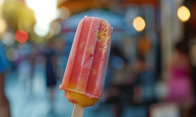 A cold popsicle or ice cream cone on a hot day is a refreshing and pleasant treat.