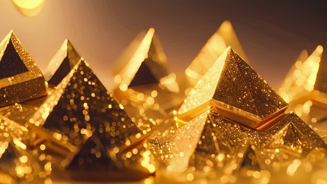 A mesmerizing sight of pyramids made entirely of cryptocurrency showcasing the uncharted growth and innovation of the industry.