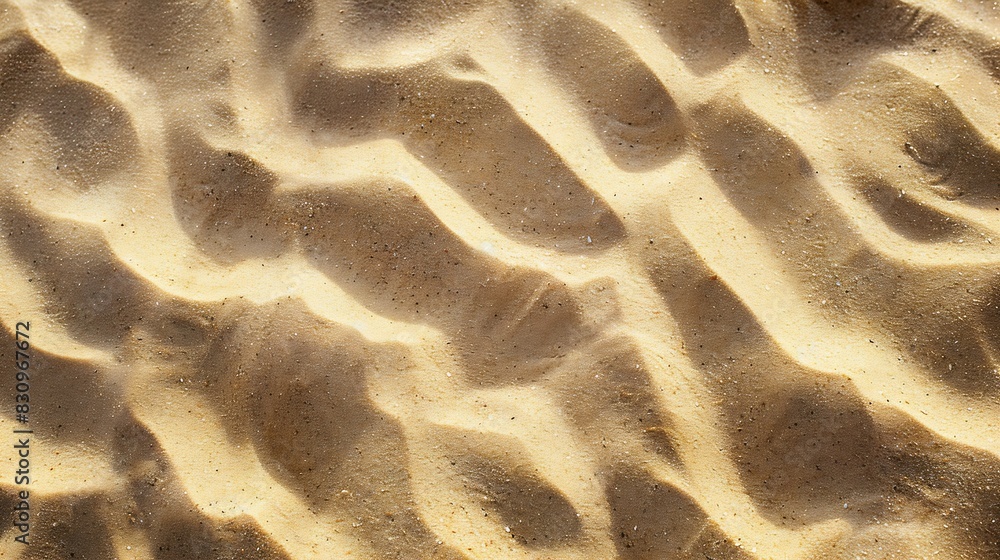Poster Texture of sandy beach as background top view : Generative AI