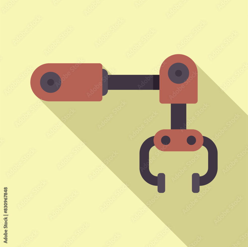 Poster minimalistic vector illustration of a robotic arm in a flat design style