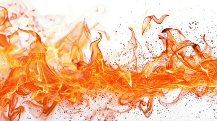 blazing fire white background.