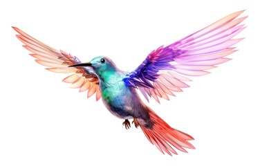 Obraz premium PNG Bird flying iridescent hummingbird animal white background.
