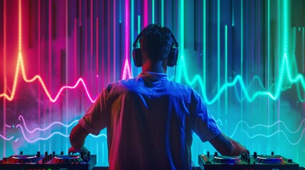 The DJ with Neon Lights