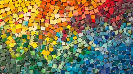 Colorful Mosaic Pattern with Square Tiles