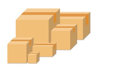 package boxes illustration with a white screen background