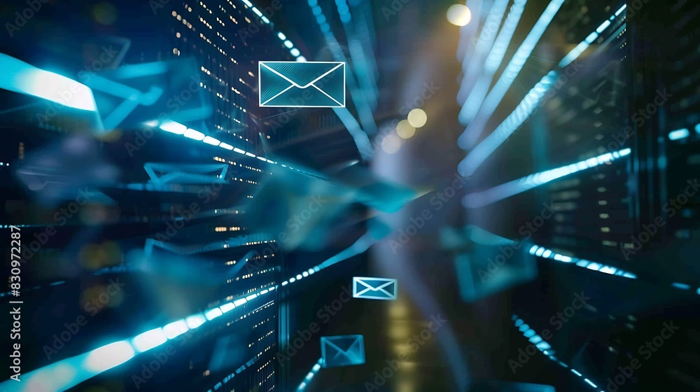 Poster email marketing data center and internet advertising sending documents digitally using email : gener