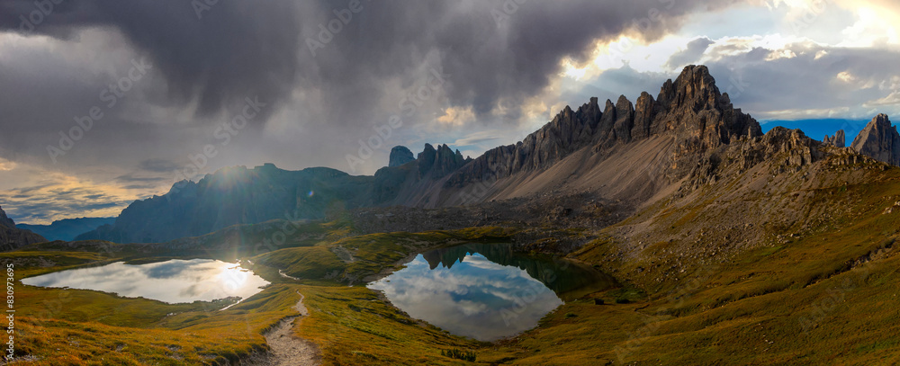 Wall mural paterno mountain, dolomites, trentino alto adige, italy