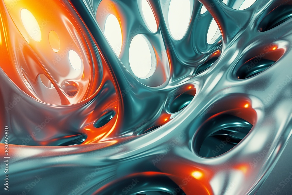 Wall mural abstract colorful 3d background by generative ai
