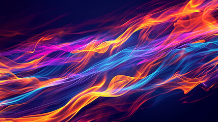 A dynamic photograph capturing the energy of abstract fire trails in motion