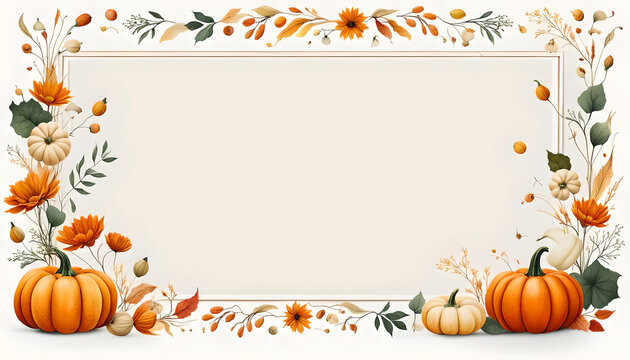 Beautiful autumn or thanksgiving background card with lots of copy space