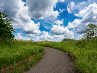 Cycleway along the Milano-Meda road, Italy