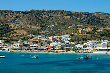Small village of Agia Pelagia on island of Crete in Greece.