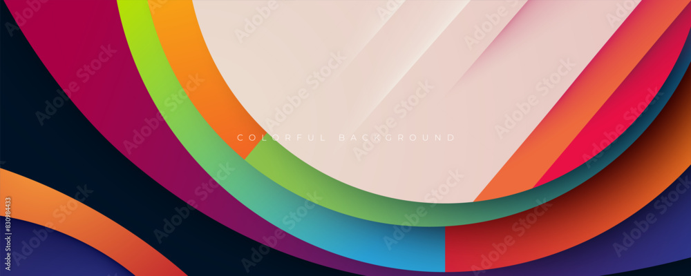Poster colorful abstract background dynamic shape composition design