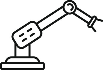 Simple black and white line art illustration of a desk microphone suitable for icons