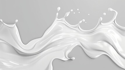 Vector illustration of a white wave with drips and splashes.

