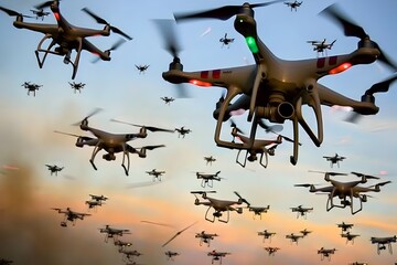 Swarming Drones Coordinating Tactical Aerial Maneuvers for Reconnaissance and Defense