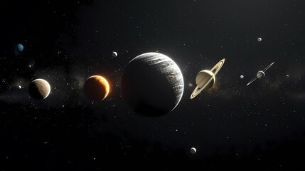 Naklejka premium Digital technology transparent white holographic planet poster background