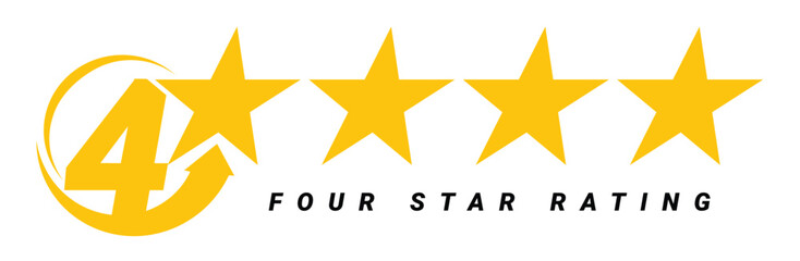 4 star rating. Four star Symbol or emblem. vector illustration
