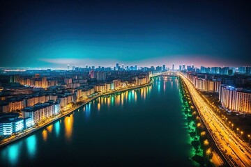 Obraz premium country skyline at night