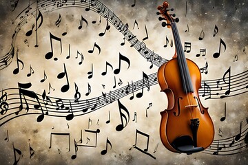 Fototapeta premium Immersive 3D Musical Landscape with Vibrant Colors and Patterns