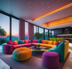 Modern living room interior architecture 