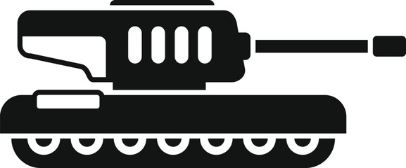 Fototapeta premium Detailed vector silhouette of a modern military tank, isolated on white background
