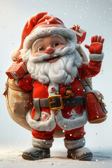 Santa Claus standing with a sack full of presents