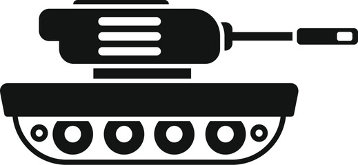 Simplified tank illustration in black, ideal for military concepts and signage