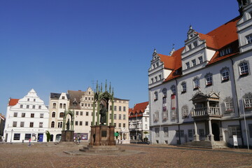 Fototapeta premium Marktplatz mit Rathaus in Wittenberg