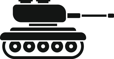 Fototapeta premium Vector illustration of a tank in a clean, black silhouette, suitable for military themes
