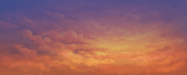 beautiful illustration at sunset.