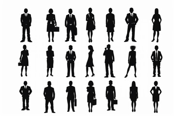 Icon sheet of Grouping People Ilustration Icons Vector People group icon. Business person, team management. Business silhouette icons.
