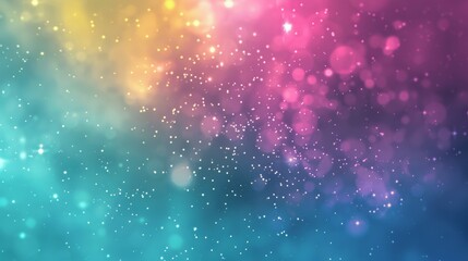 Obraz premium Neon teal, vivid violet, baby pink, pale yellow with digital particle decoration. Vast negative space. Ideal for scientific conference posters.