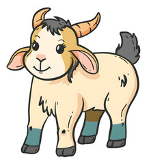 a cartoon of a goat.