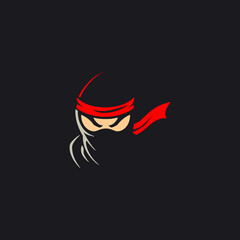 mysterious ninja shadow logo vector illustration template design © katsumatakun