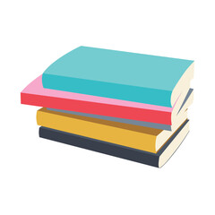 Books. illustration in simple, flat, cartoon style. Suitable for logos, posters, postcards, posters. Thoughtful style
