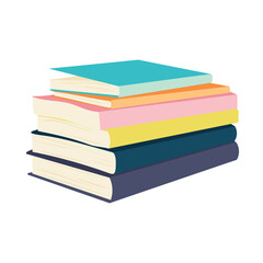 Books. illustration in simple, flat, cartoon style. Suitable for logos, posters, postcards, posters. Thoughtful style