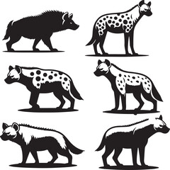 hyena silhouette bundle vector