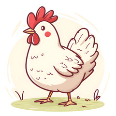 a cartoon of hen.