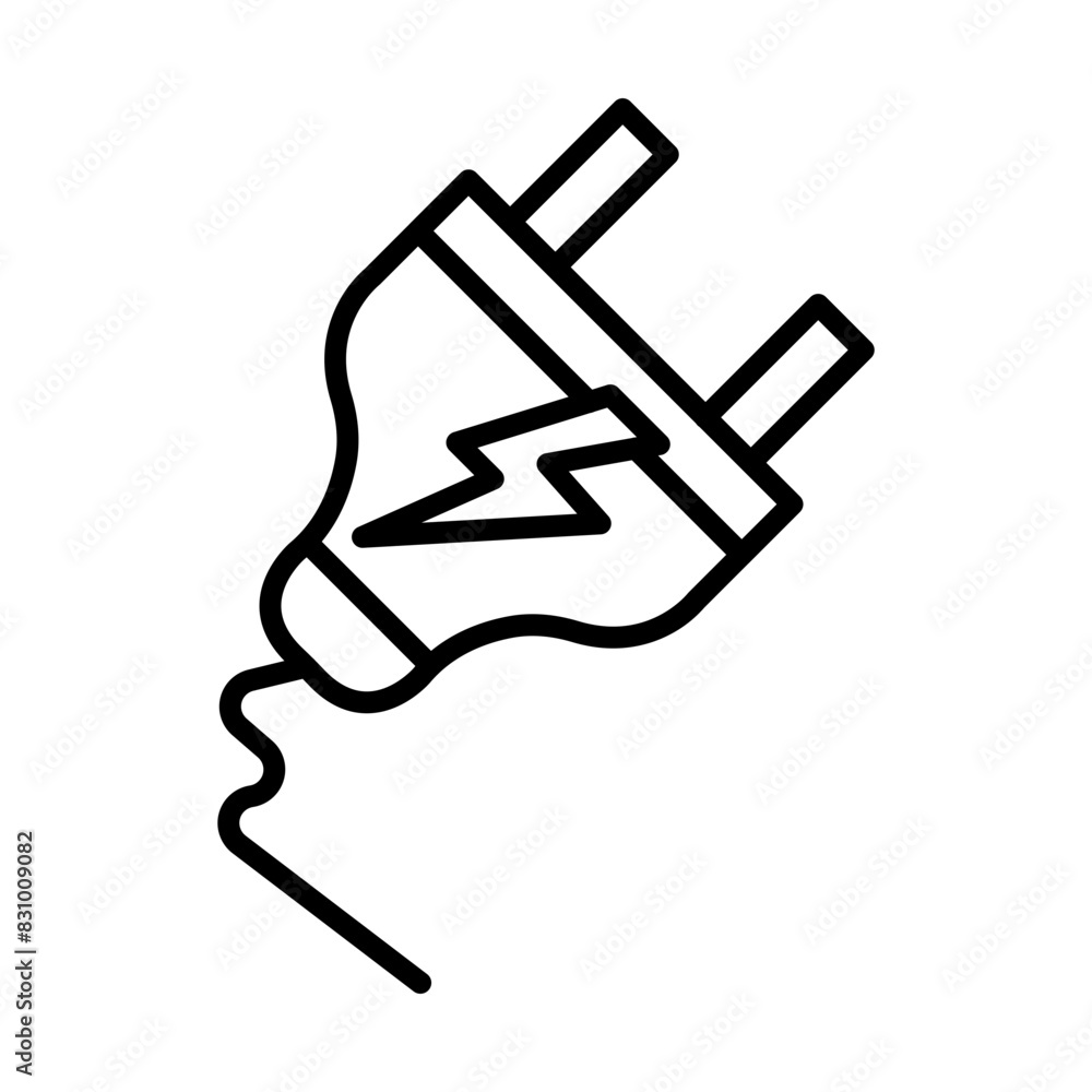 Poster Power plug line icon