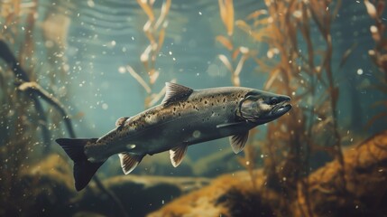 The instinctual drive of a salmon, fueling its relentless quest to return to its spawning grounds