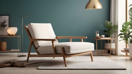 PNG mockup of a modern lounge chair for a living room