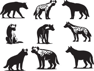 hyena silhouette bundle vector