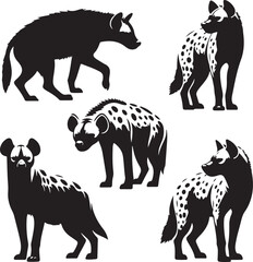 hyena silhouette bundle vector