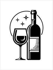 Bottle Of Wine And Glass M_2405001