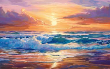 Obraz premium Vibrant Beach Sunset